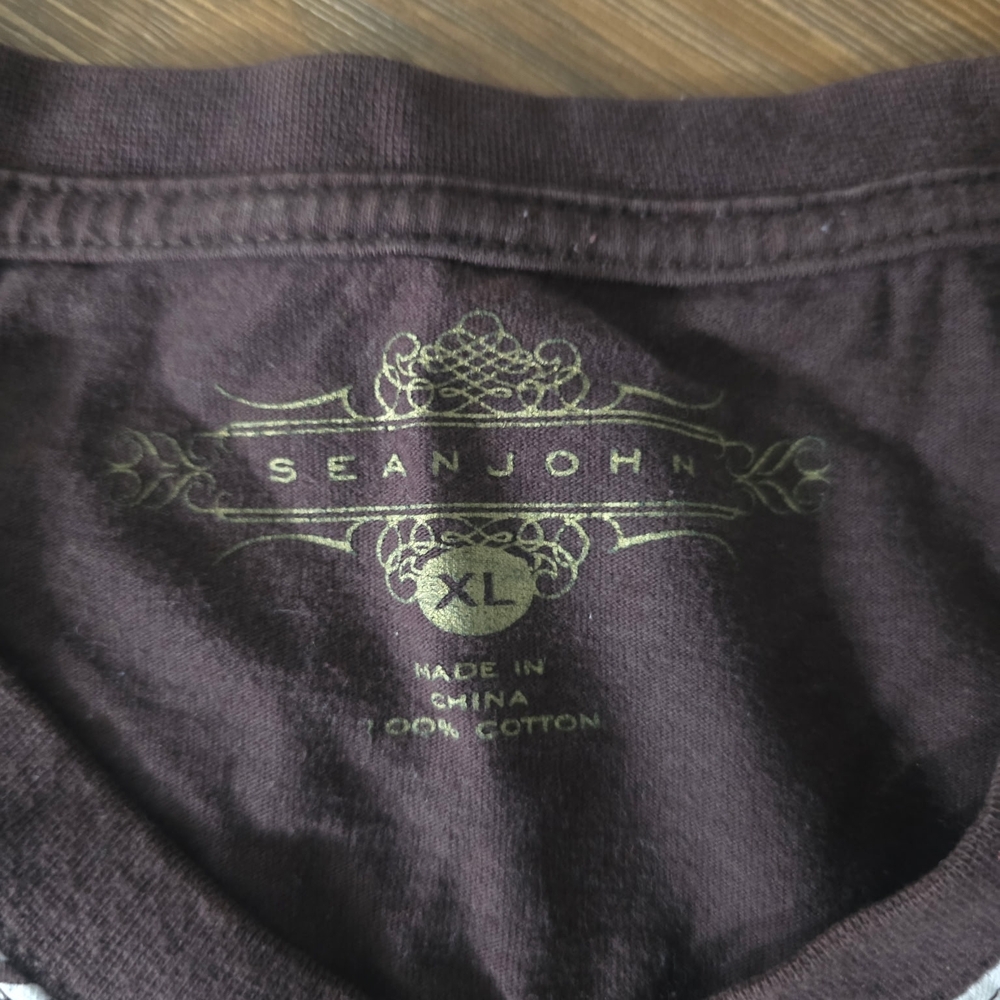 Sean John Brown Graphic Logo T-Shirt – Size XL – 100% Cotton - Picture 2 of 4